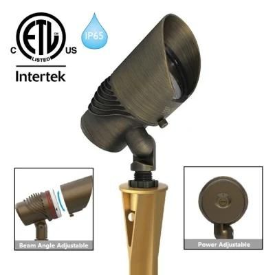 Landscape Lighting Multi-Function Outdoor Brass Garden Light with IP65 ETL