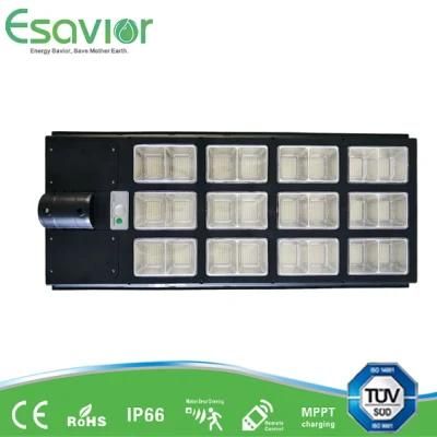 Esavior 400W Solar Powered All in One LED Solar Street Light for Residential/Pathway/Roadway/Garden/Wall Lighting