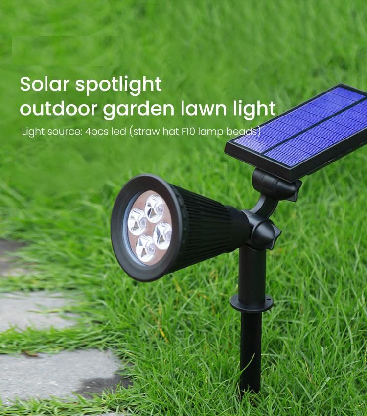 Solar Landscape Spotlight, Solar Spot Lights with Waterproof LED and Solar Panel Integrated, Solar Powered Spotlight Garden Light