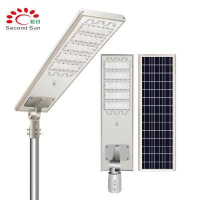 Second Sun Lights Outdoor 8m Street Light Pole 80W LED Solar Street Light with Lithium Battery