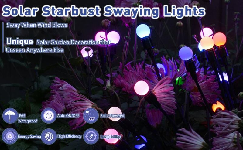 Solar Wind Flower Garden Floor Lights