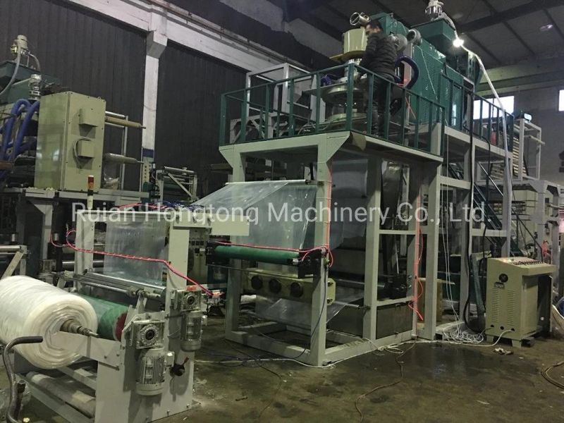 LDPE LLDPE PE Polypropylene PP Poly Plastic Water Cooling Downward Blown Rotary Rotating Die Head Film Blowing and Making Extruder Extrusion Machine