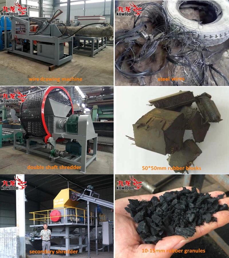 1-3tph Capacity 6mm Finished Rubber Tyre Rubber Crusher