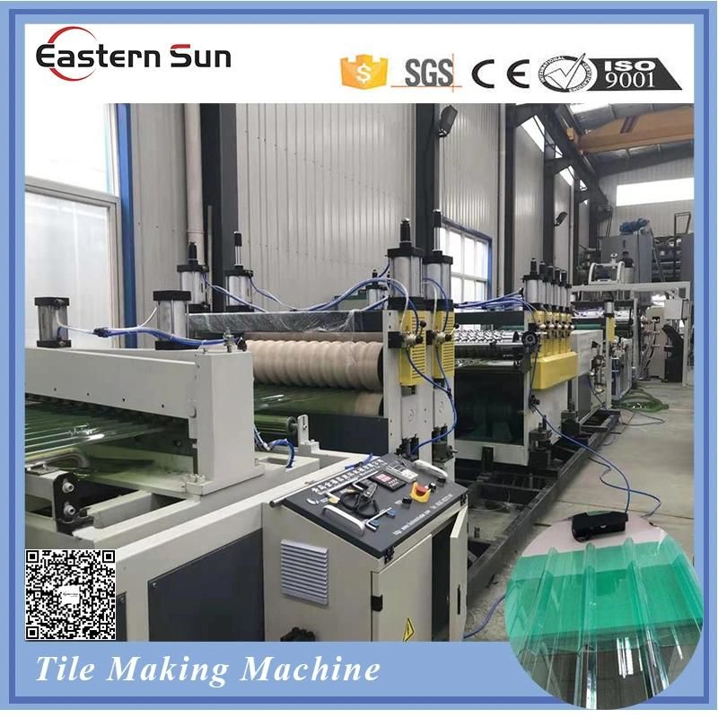 PVC Pet Wave Corrugated Roofing Sheet Plastic Tile Extruding Machine