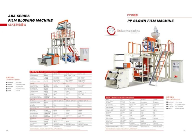 ABA HD/LDPE Film Extruder Machine Zhuxin Brand High Speed 2900mm Width Rotary Die Head and Double Winder