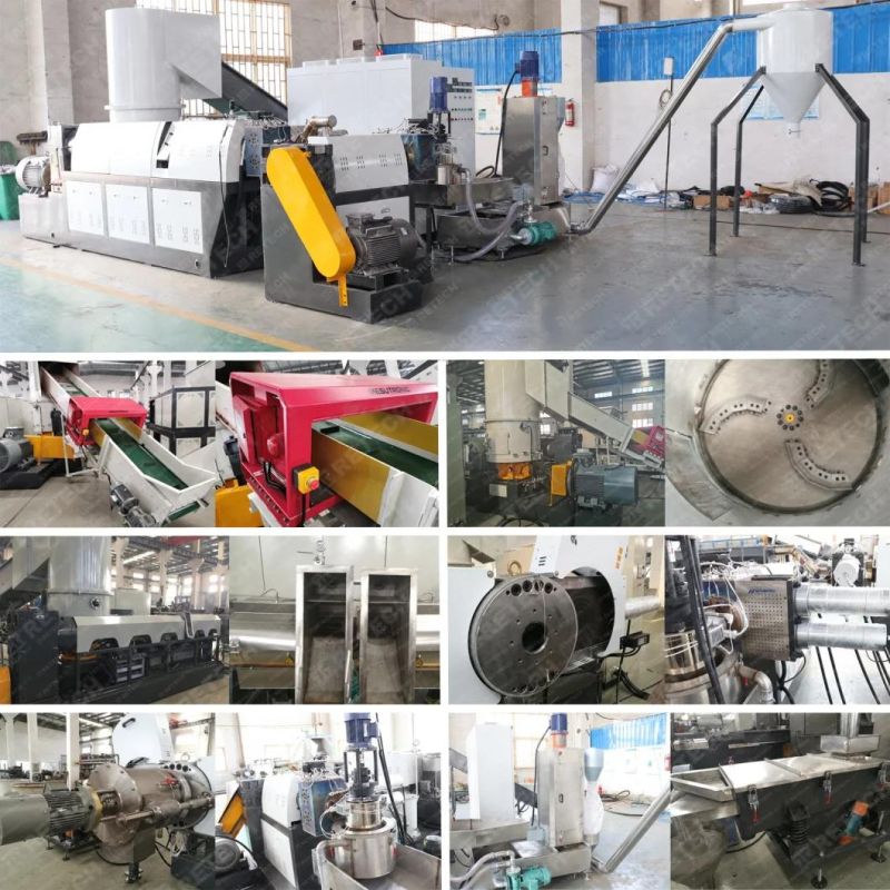 EPS PS Styrofoam Hot Melting Plastic Recycling Die Face Pelletizing Machine with Bimetal Screw Vertical Lifting Vibrating Dryer