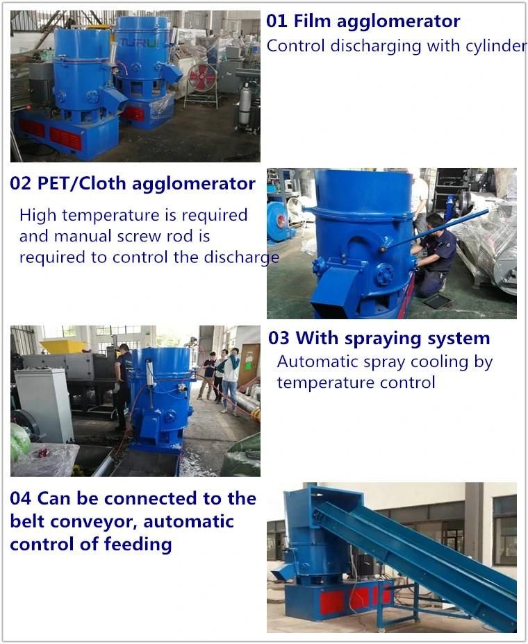 High Speed PP Film Agglomerator Plastic Recycling Machine with Good Price