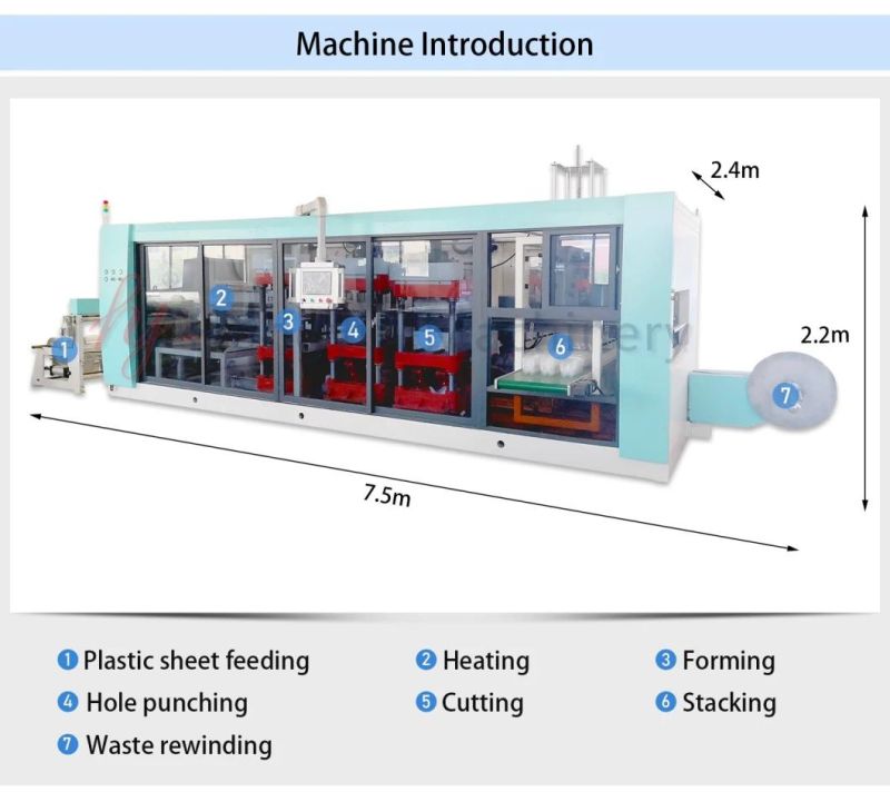 Multi Stations Plastic Food Tray Thermoforming Machine Plastic Container Making Machine