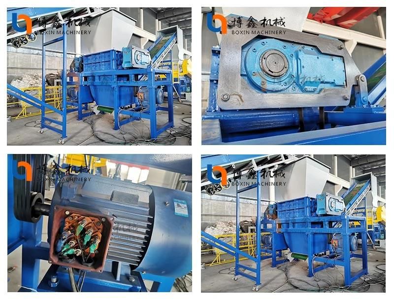 Heavy Duty Double Shaft Wood Chipper Shredder Plastic Container Shredding Machine PE Blue Drum Pipes Films Bags Single Axis Grinding Recycling Equipment