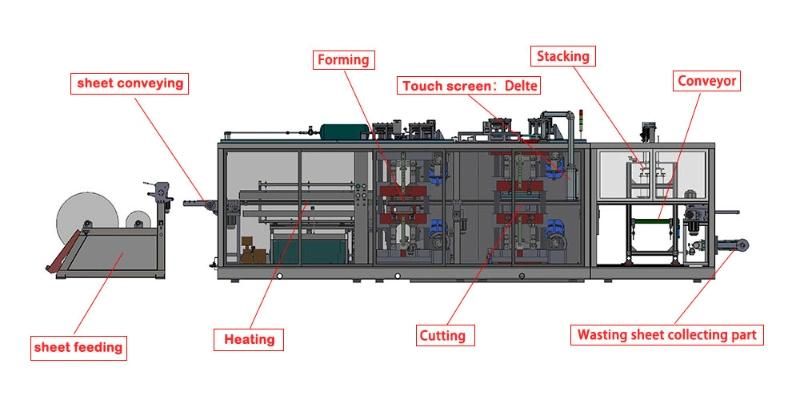 Touch Screen Control Plastic Box Making Styrofoam Machine with Latest Technology