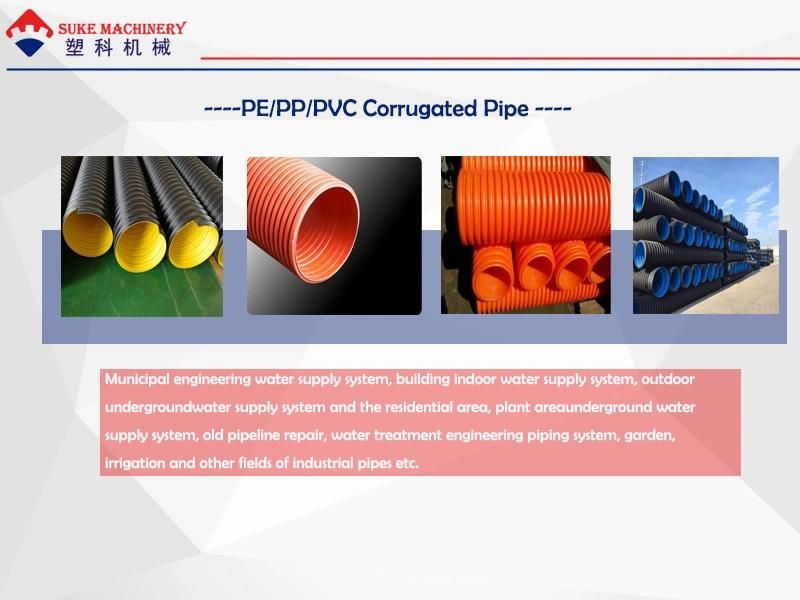 PE Single/Double Wall Corrugated Pipe Extrusion Making Extruder Machine