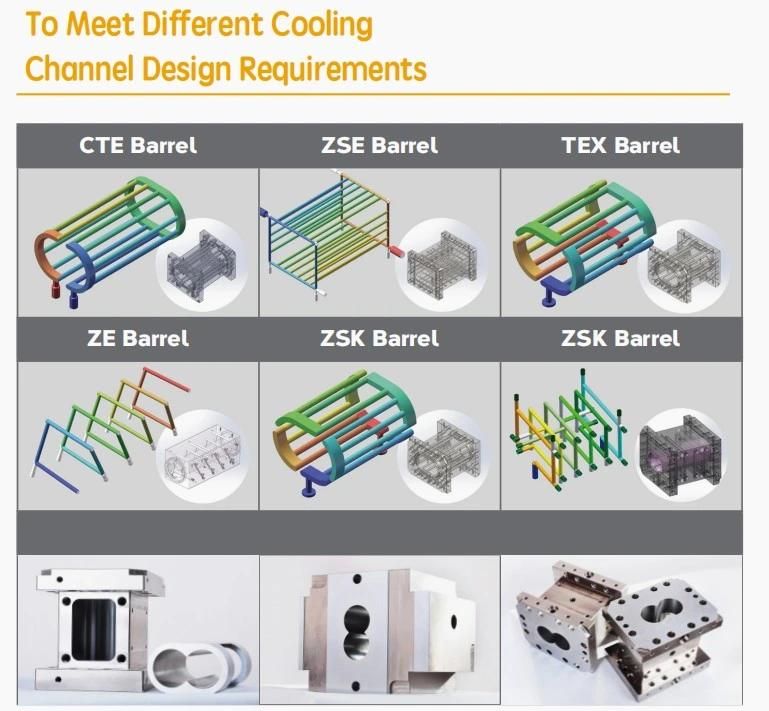 Zsk250 Bimetallic Screw Barrel Twin Screw Extruder Parts