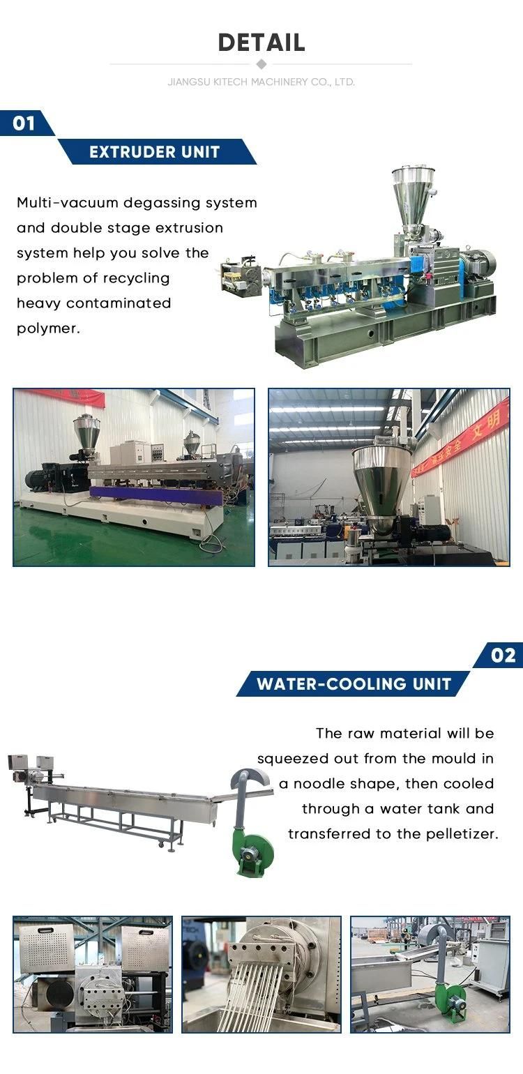 Waste Pet Plastic Pet Powder Pet Bottles Pet Color Mixing CaCO3 Plastic Pelletizing Granulatin Production Line Pellets Flakes Granules Making Extruders Machines