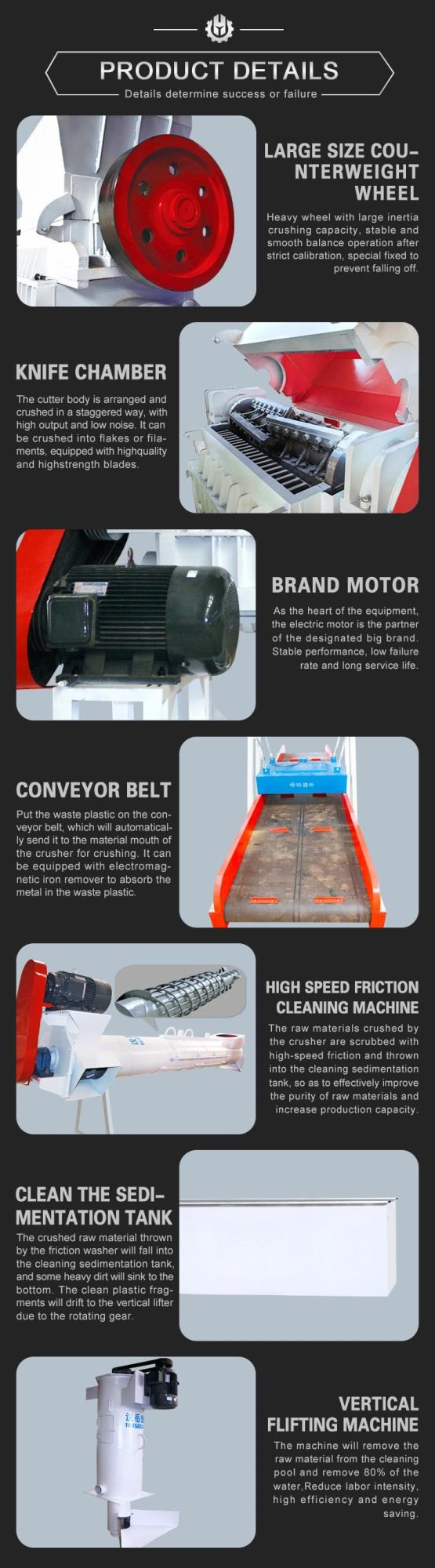 Hydraulic Jacking Heavy Duty Waste Plastic Crusher for Recycling Production Line