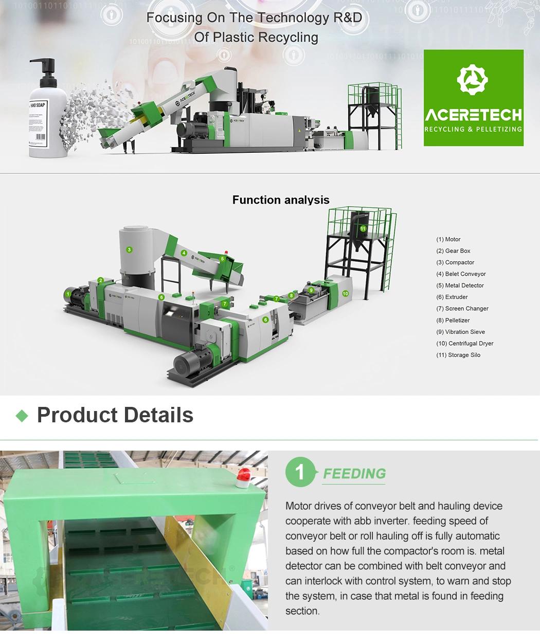 Aceretech European Design Plastic Film Recycling Granulating Machine