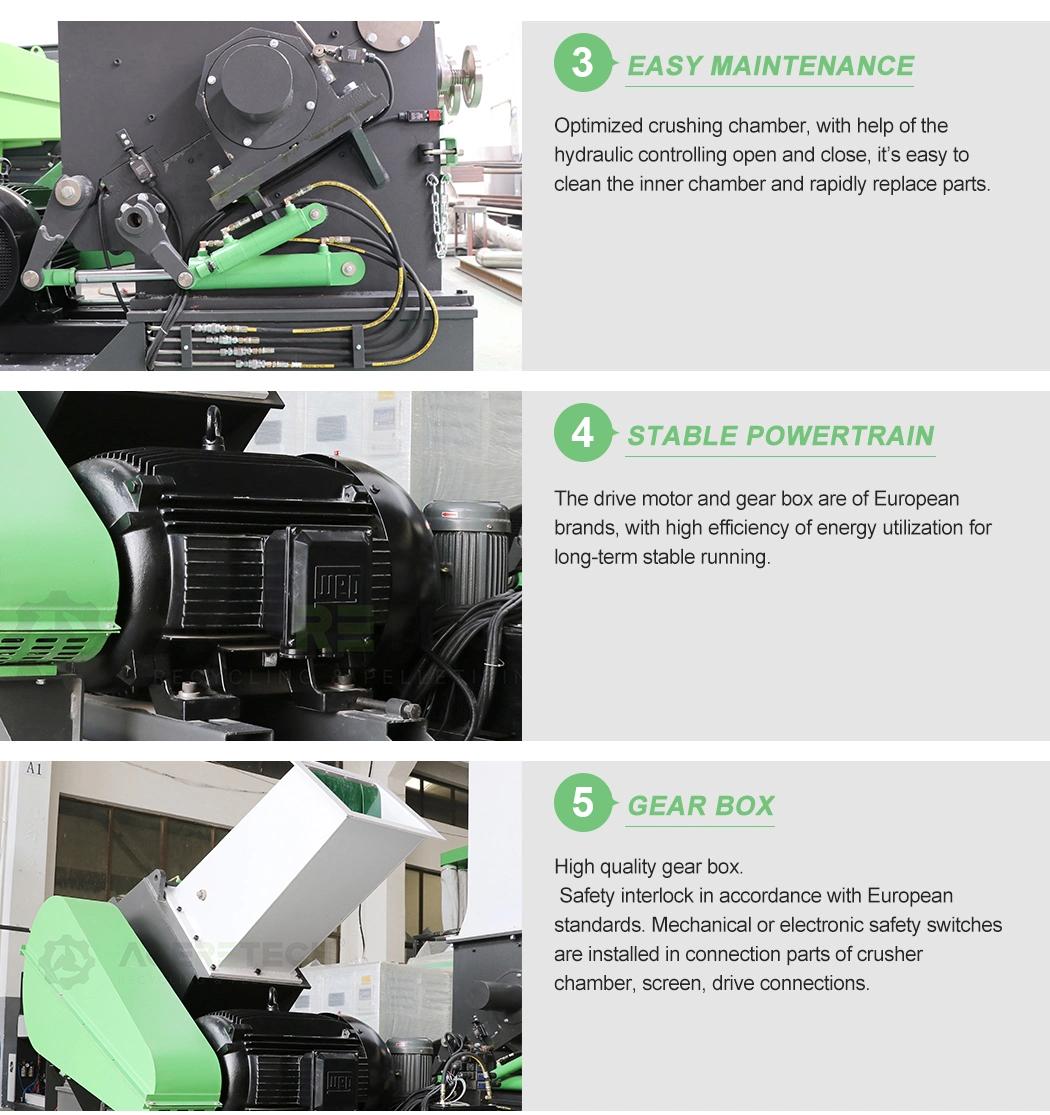 Low Cost Size Reduction Plastic Crusher Machine Granulator for Rubber