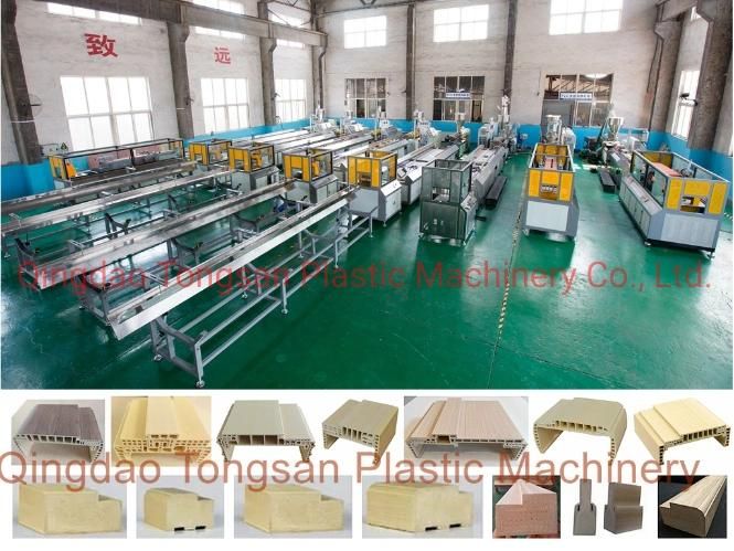 Turnkey Wood Plastic PVC WPC Door Making Machine / Wood Plastic WPC Machine