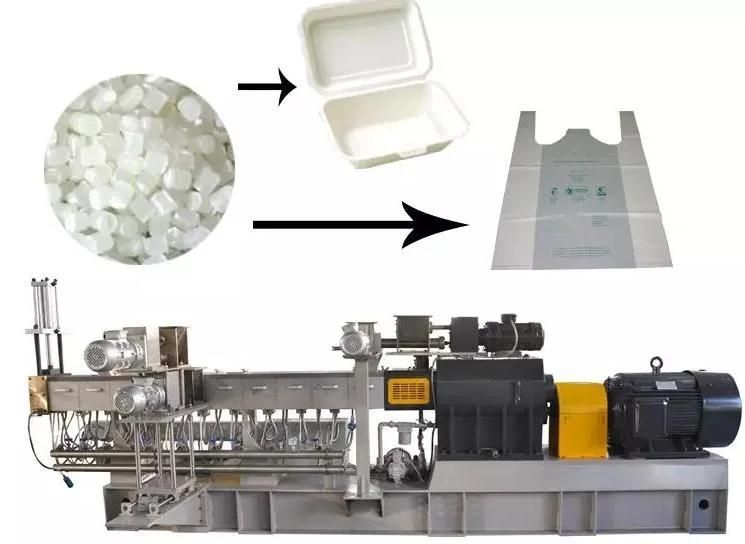 PLA/Pbat/Corn Starch+Polymer Bioplastic Twin Screw Extruder