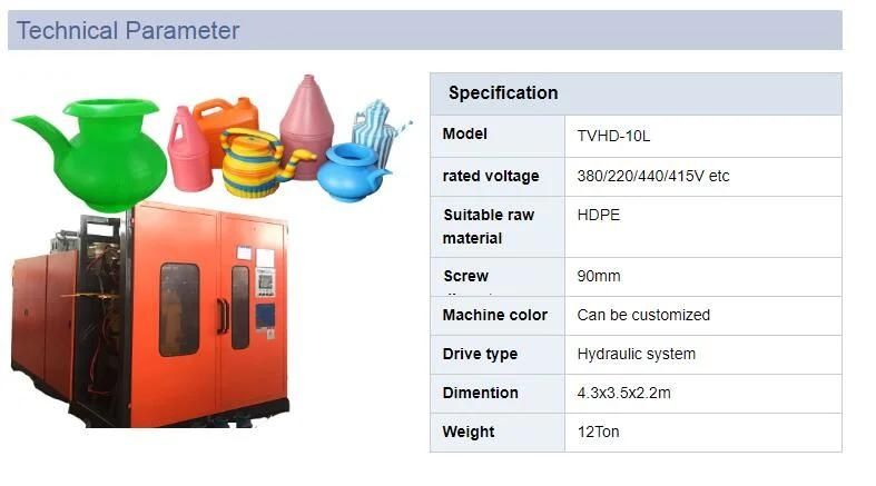 Plastic Water Pot 5L Making on Extrusion Blow Molding Machine Price