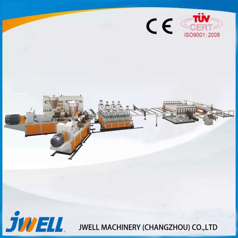 Jwell Plastic Recycling PE/PE WPC/ PVC/PVC Foam Board Used in Cupboard/Floor/Advertisement Board Extruder Machine