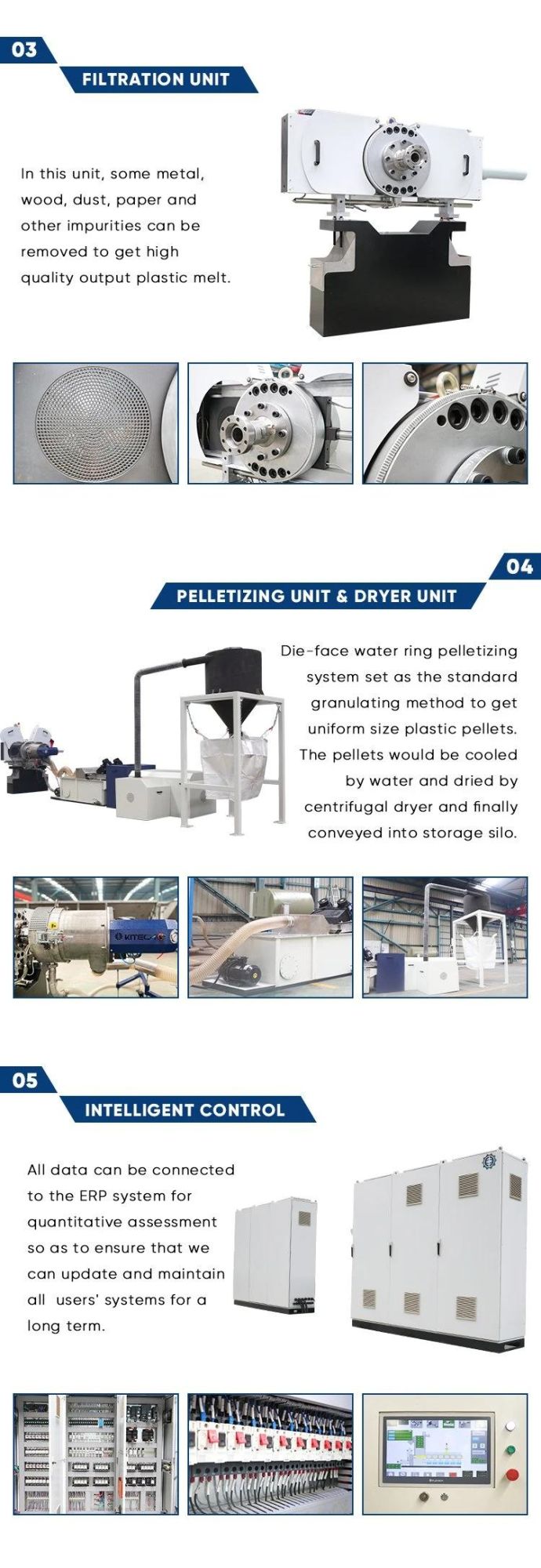 Automatic Plastic Flakes Recycling Pelletizing Machine