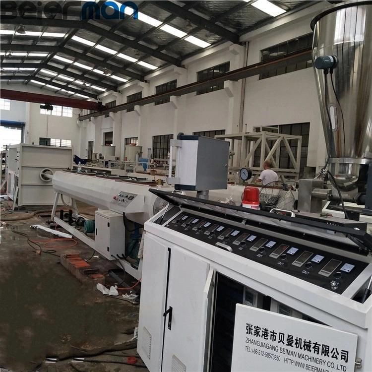 Africa Market Popular 114mm-200mm PVC Casing Pipe Double Screw Extrusion Production Line Sjsz65/132 Plastic Extruder Machine Line with Mixer Unit