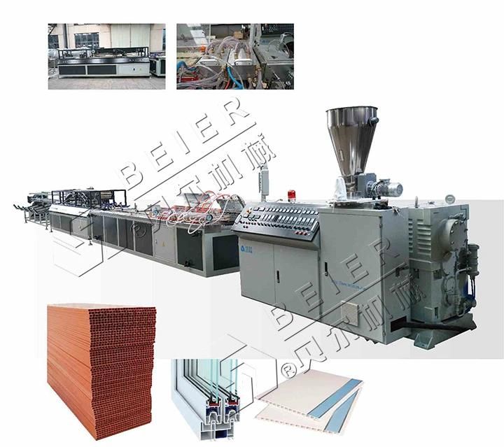 Plastic Plate Profile Pipe Extrusion Extruder Machine Line for Wood Plastic Door Frame Flooring