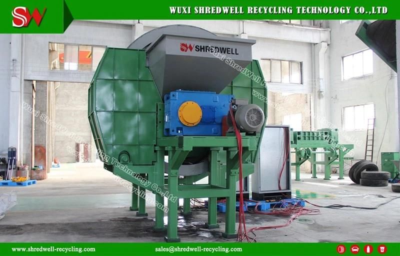 Double Shaft Shredding Equipment for Used Tire/Wood/E-Waste Recycling