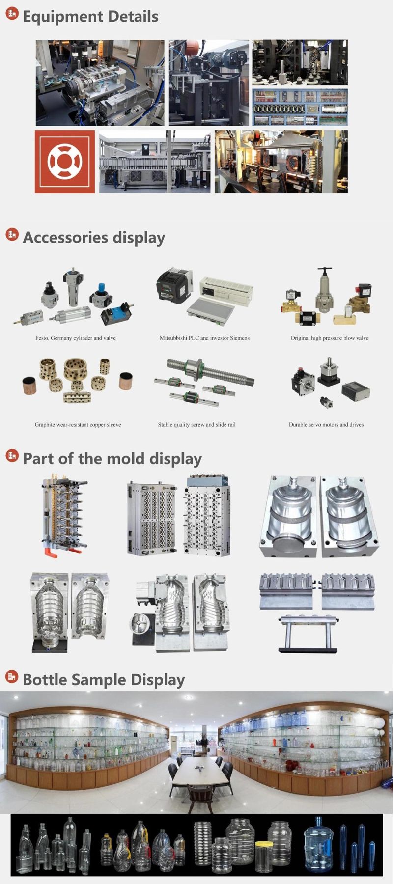 2 Cavity Automatic Pet Beverage Blowing Mold Machine with CE