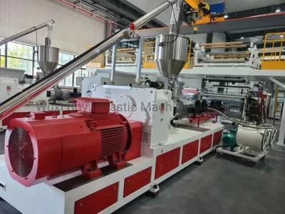 High Productivity Extruder Line Machine with 5 Roller Calender Twin Screw Plastic Spc ...