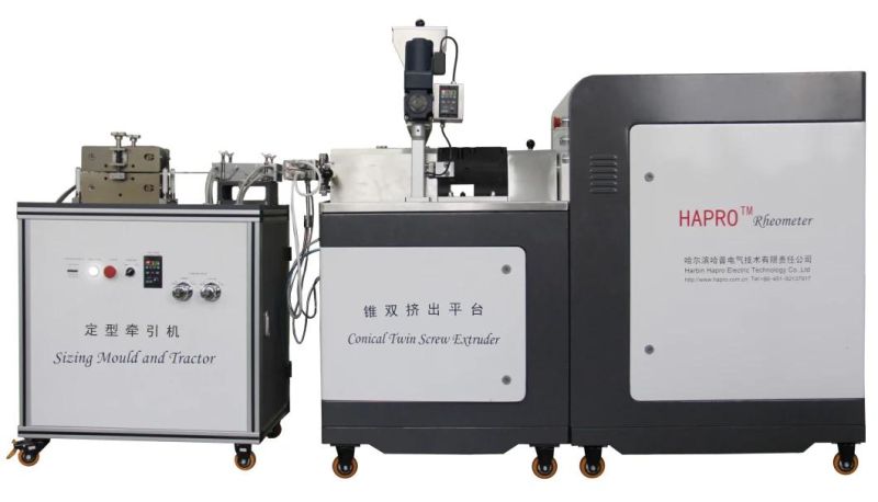 Laboratory Tapered Twin-Screw Extruder for Rubber and Plastic Sheet and Sheet Materials