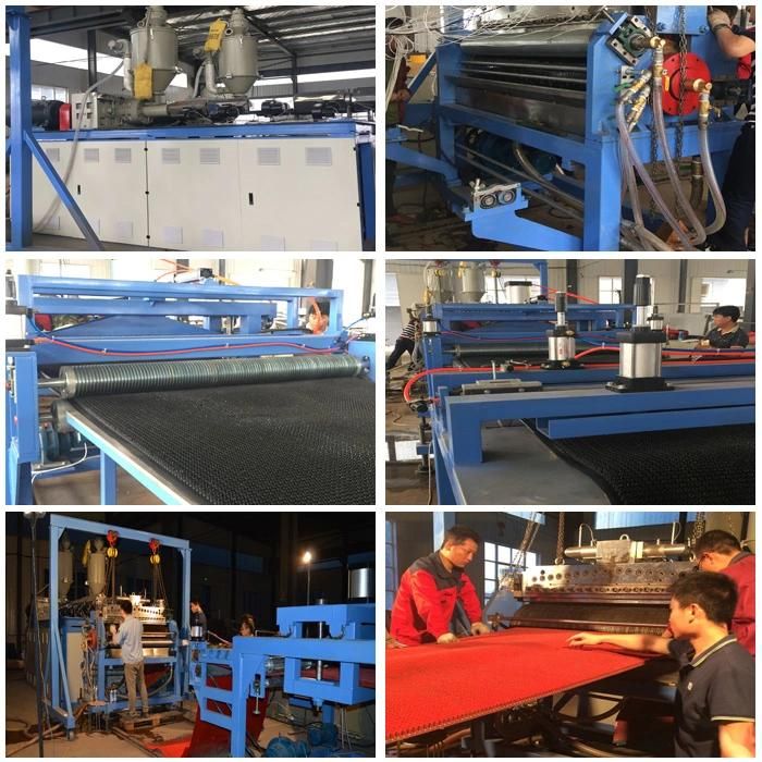 Double Colour Atificial Extrusion Line PE Plastic Grass Mat Making Machine