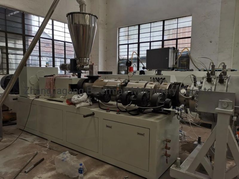 55kw Siemens Motor PVC 160-400mm Water Supply Pipe /Sewage Pipe /Electrical Conduit Sjsz80/156 Model Conical Double Screw Extruder for Sale