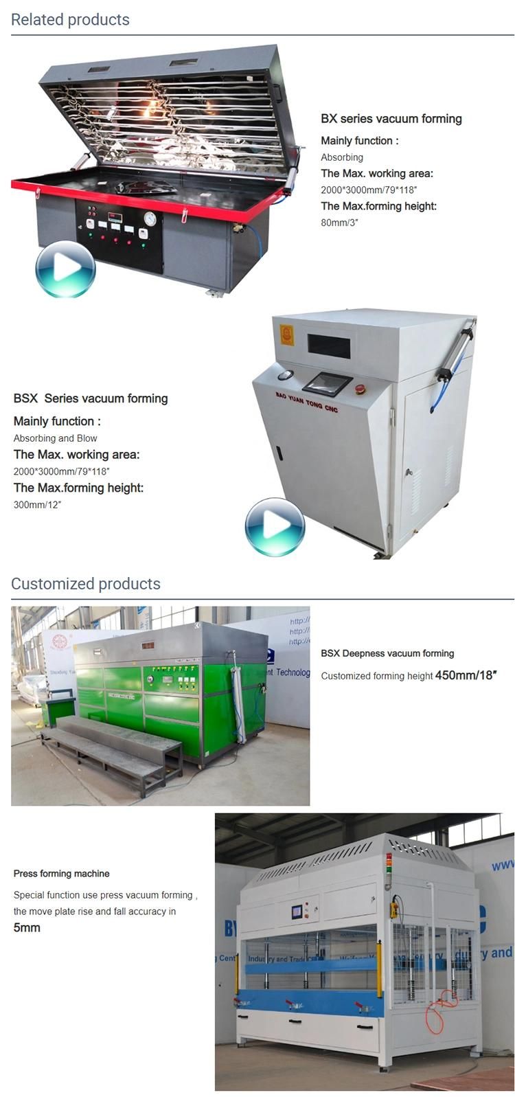 PE PC Plastic Vacuum Thermal Forming Machine