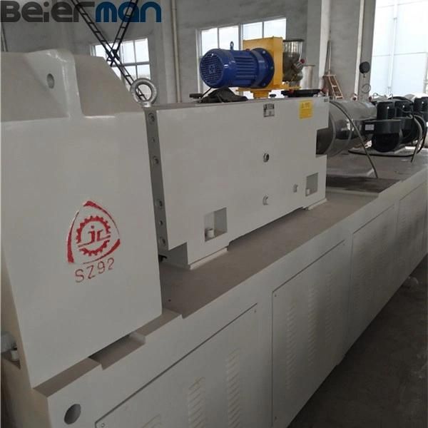 Plastic PVC Resin Hot Die Face Cutter Granulating Line 700kg/H with Sjsz92/188 Conical Twin Screw Extruder