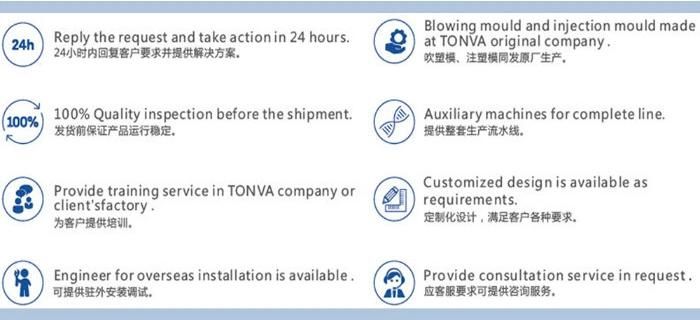 Tonva HDPE Jerrycan Bottle Blow Blowing Molding Machine High Quality