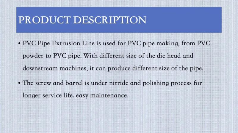 Plastic UPVC Pipe PVC HDPE PPR PE PP Water Electric Conduit Pipe Extrusion Production Line