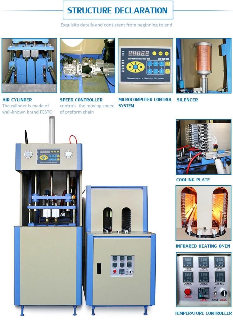 Manual Sbm880 Semi Automatic Pet Plastic Bottle Blowing Machine Price with Pet Preform