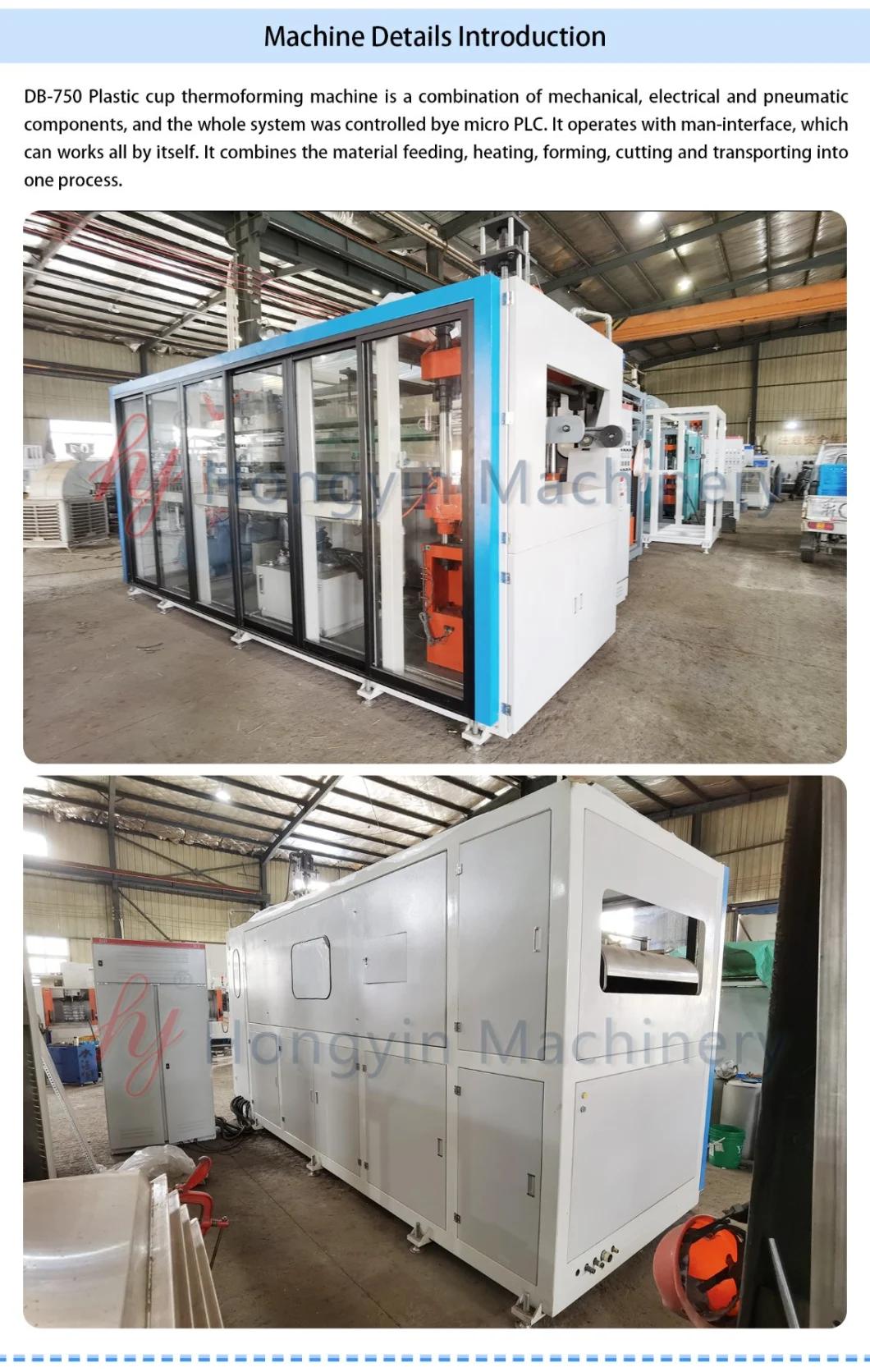 Servo Stretching Servo Feeding Hydraulic Cup Thermoforming Machine (HY-750)