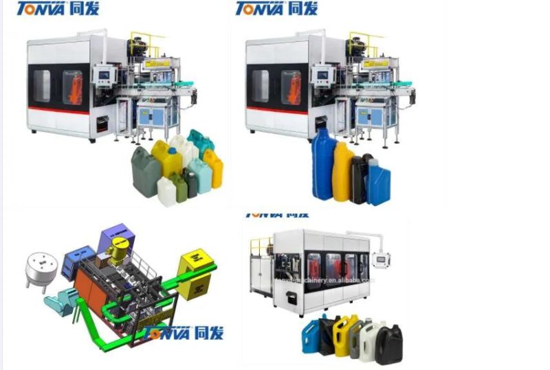 5L to 12L Engine Oil Jerrycan Bottle with View Stripe Line Production on Tonva Blow Machine Fully Automatic