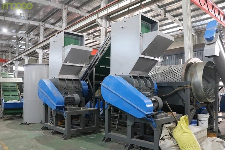 Waste Plastic HDPE LDPE PP PE PET Bottle Flakes Film Woven Bags Crushing Washing Recycling Pelletizing Granulator Granulation Machine