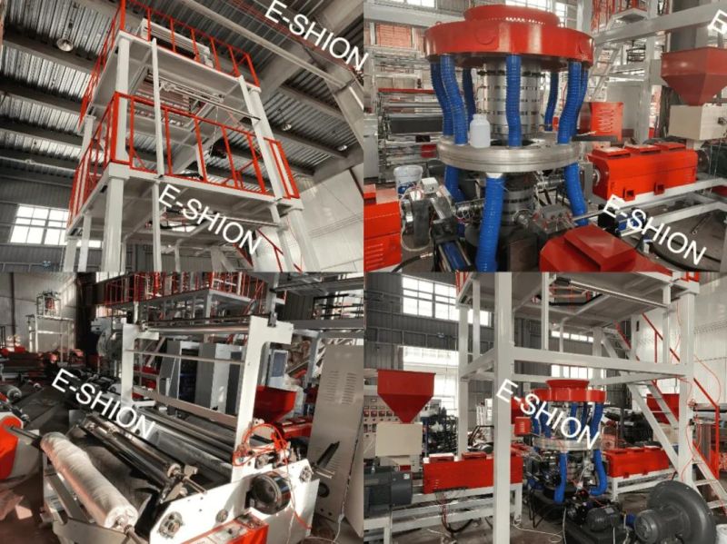 LDPE Three Layers Rotary Die Head Film Blowing Machine Plastic Film Extrusion Machine