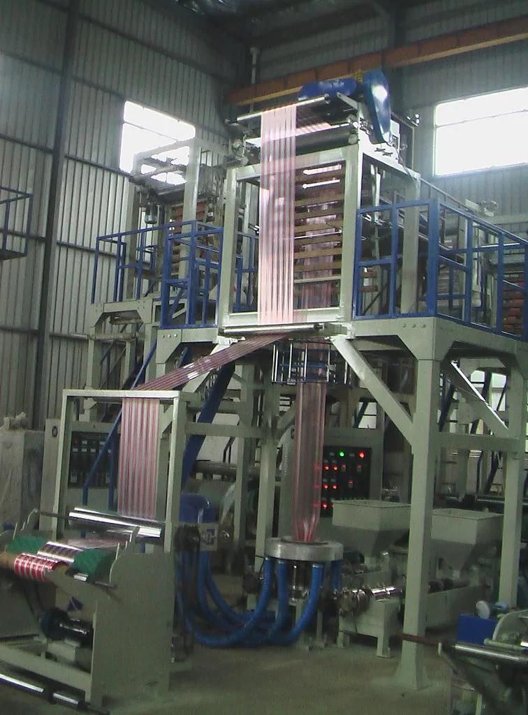 Two Colour Double Color LLDPE PE Striped Film Blowing Machine