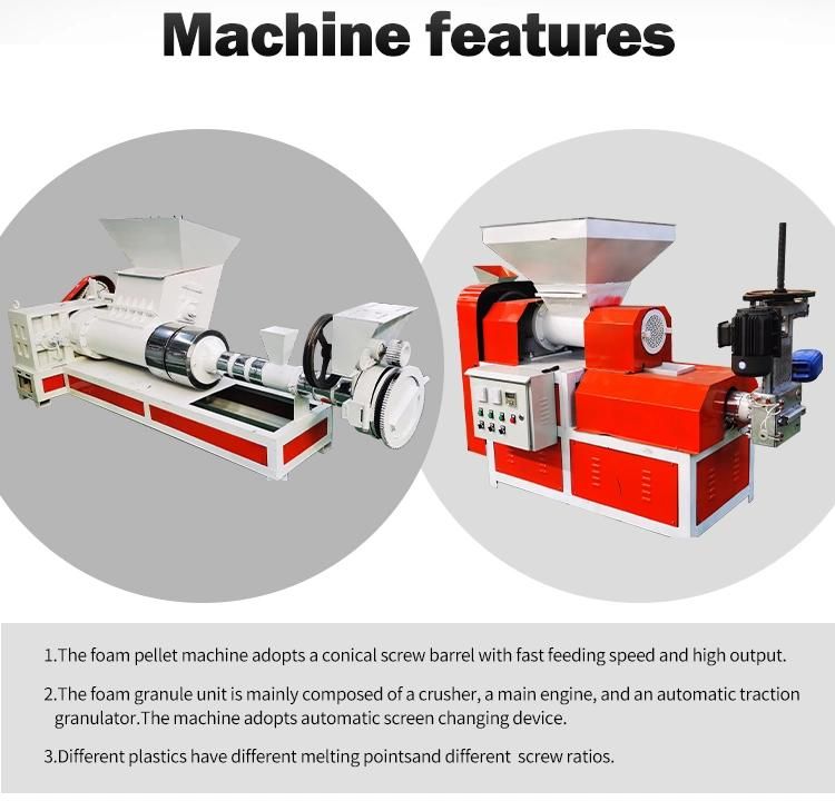 EPE Recycling Machine Double Screw Polythene EPS Plastic Film Waste Recycling Extruder Machine