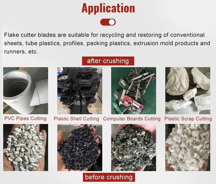 Plastic Crusher with Flake Blades Crushing Machine