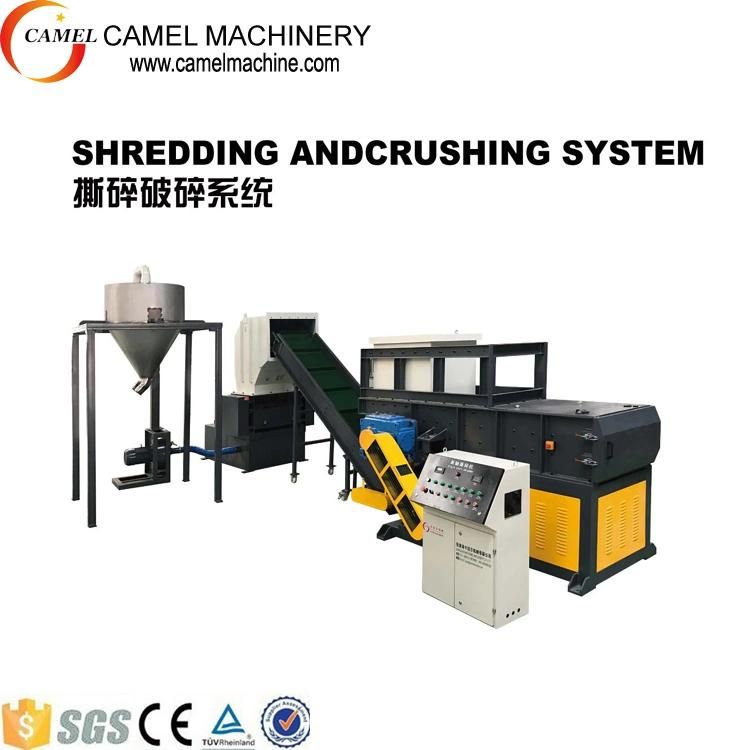 Big Plastic Block and Lump Single Shaft Shredder with Crusher