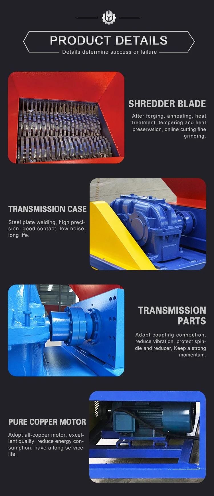 Recycling Sorting Garbage Waste Shredder Twin Shaft Roll Crusher Plastic Cardboard Shredder Crusher Machine