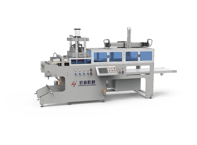 Servo Driven Automatic Plastic Lid Thermoforming Machine with Stacking Function