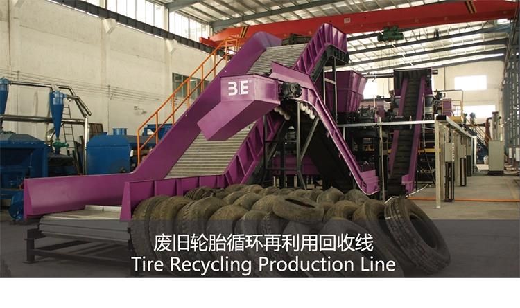 Tire Recycling Production Line Two Shaft Shredder Waste Tyre Plastic Recycling Machinery Rubber Crumb Grinding Machine Equip