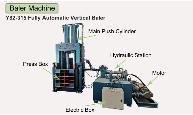 Hydraulic Vertical Waste Plastic Recycling Baler Machine